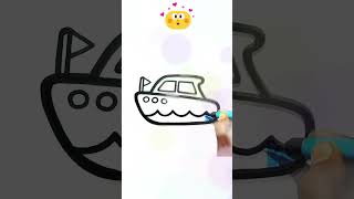 Yacht Boat Drawing Painting and Coloring shorts shortsdrawing [upl. by Sell]