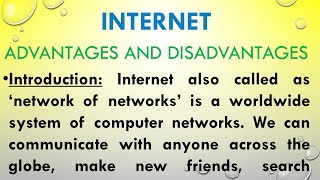 Internet advantages and disadvantages essay in English [upl. by Anifled]