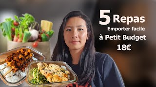 5 REPAS EMPORTER AU TRAVAIL A PETIT BUDGET 18€  RETOUR DE COURSES  LES RESTE DU PLACARD  RELAXE [upl. by Juta493]