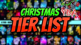 YBA NEW OFFICIAL YBA CHRISTMAS SKIN TRADING TIER LIST DECEMBER 2023 CHRISTMAS [upl. by Donica]