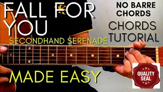 Secondhand Serenade  FALL FOR YOU Chords Guitar Tutorial for Acoustic Cover [upl. by Saitam861]