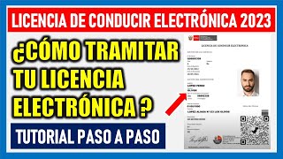 ¿Cómo tramitar mi Licencia de conducir electrónica 2023 Brevete Electrónico [upl. by Elades]