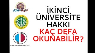 İkinci üniversite hakkı kaç defa okunabilir AÖF ATAAÖF AUZEF [upl. by Fanny]