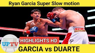 Ryan Garcia knockout Oscar Duarte super slow mo highlights  Garcia vs Duarte [upl. by Darrow]