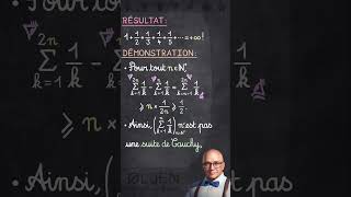 SHO30 La série harmonique diverge  démonstration analyse cauchy [upl. by Nera]