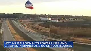 Outofcontrol hot air balloon crashes into power line [upl. by Lehcar]