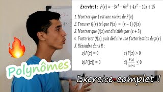 🔥Exercice complet sur les polynômes Tronc commun [upl. by Elijah]