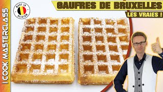 ✅ LES VÉRITABLES GAUFRES DE BRUXELLES 🇧🇪 La meilleure recette de ces gaufres belges bruxelloises [upl. by Idelia]