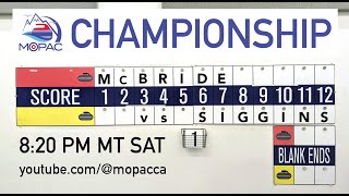 2024 MoPac Club Playdowns – Mens Championship – McBride vs Siggins [upl. by Knah929]