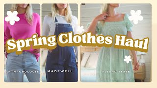 Modest Spring Clothes TRY ON HAUL  Madewell Anthropologie Poshmark 2024 Try On [upl. by Marisa]