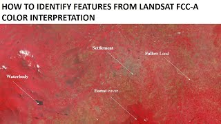 How to identify features from Landsat Fcc Color Interpretation Feature amp colors in satellite image [upl. by Bamford]