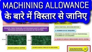 MACHINING ALLOWANCE  TYPES OF PATTERN ALLOWANCES हिन्दी  ANUNIVERSE 22 [upl. by Zelda51]