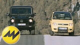 Fiat Panda 4x4 vs Mercedes G 270 CDI Klein gegen groß  das etwas andere OffroadDuell [upl. by Kwan]