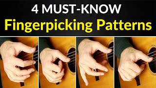 Top 4 Fingerpicking Guitar Patterns Travis Picking Style [upl. by Neesay800]