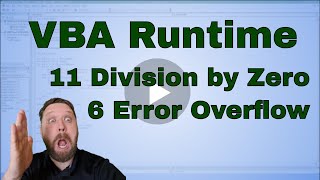 VBA Runtime 6 Error Overflow and VBA Runtime 11 Division by zero [upl. by Dnalyr]