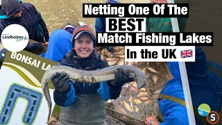 Netting amp Draining One Of The BEST Match Fishing Lakes in the UK  Lindholme Lakes Bonsai lake [upl. by Ruvolo901]