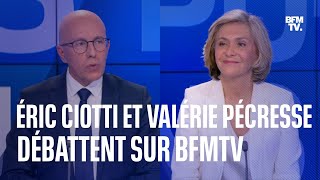 Congrès LR Éric Ciotti et Valérie Pécresse débattent sur BFMTV [upl. by Daniell]