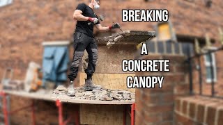 Removing a concrete canopy  timelapse [upl. by Hashimoto]