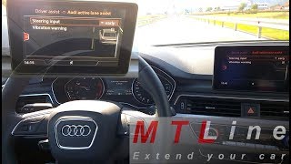 Audi A4 B9 MY2016 – Audi Active Lane Assist activation  vključitev Audi Active Lane Assist sistema [upl. by Ystap]