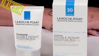 LA ROCHEPOSAY Toleriane Double Repair Face Moisturizer UV SPF 30 Review Sunscreen Week 2018 [upl. by Yorled580]