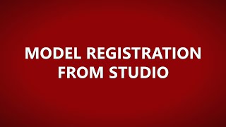 Model Registration from Studio [upl. by Yehudi]