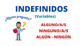 Indefinidos Variables en Español ALGUNOA NINGUNOA ALGÚN NINGÚN Nivel Básico Gramática [upl. by Esinyl]