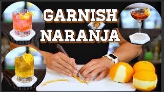 GARNISH NARANJA  TUTORIAL DECORACION BARTENDER  COCKTAIL [upl. by Coryden802]