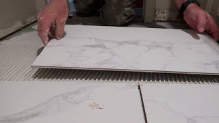 How To Install Porcelain Tile On A Bathroom Floor SIMPLE amp EASY [upl. by Lavotsirc]