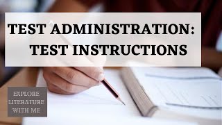 Test Administration  Test Instructions [upl. by Atnahc353]