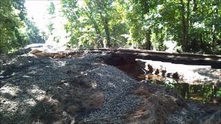 Conrail railroad White Bridge in Jamesburg NJ flood washed out by hurricane Irene 2011 [upl. by Eltsyrhc]