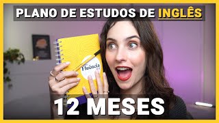 Plano de estudos de INGLÊS para 12 meses completo✨  O que e como estudar inglês em 12 MESES [upl. by Eerolam]