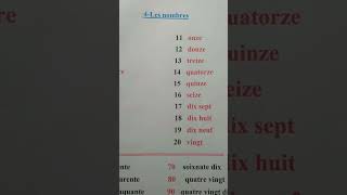 video 4 course de français les nombres 120 الارقام من 1 الى 20  3040100 [upl. by Florie]