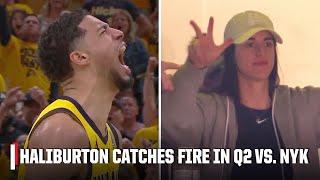 Tyrese Haliburton BACKTOBACKTOBACK buckets amp Caitlin Clark was loving it 🔥 [upl. by Adoc]