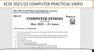 KCSE 2022 March COMPUTER STUDIES PRACTICAL VIDEO MARKING SCHEME PAPER 2 [upl. by Miyasawa]