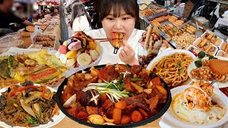 시장에서 장보고 추석 음식 준비하기 잡채 매운갈비찜 모듬 전 캔모아 약과 송편 먹방 Chuseok Special Mukbang [upl. by Ivz340]