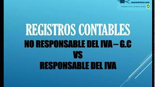 Registro Contable CASO 8 Persona J No Responsable IVA GC compra a Persona J Responsable IVA [upl. by Nahtnoj]