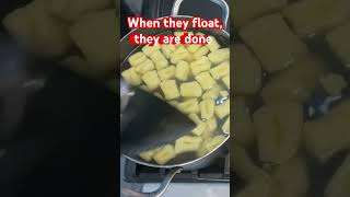 When they gnocchi float they are done gnocchi recipe gnocchi pastarecipe shorts pasta [upl. by Randee]