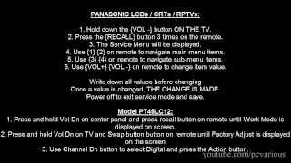 How to Access Service Menu in Panasonic TV [upl. by Rosette]