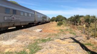 The Ghan crossing Penfield Road South Australia [upl. by Ellivnarg]