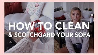 HOW TO SCOTCHGARD YOUR COUCH  Clean amp Protect Your Upholstery [upl. by Rob]