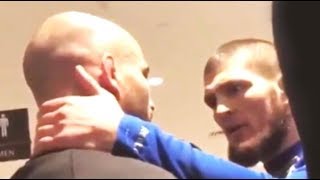 Khabib slaps Artem Lobov at the fighters hotel  Heated exchange [upl. by Enyar940]