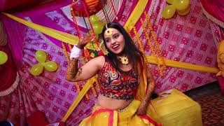 Mehandi Dance by Bride on Bollywood Medley Easy Dance  Amazing performance  Shalu amp Harish 2020 [upl. by Lauri]