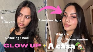 GLOW UP WITH ME 💫 skincare hair care extension alle ciglia amp selfcare [upl. by Adyol]