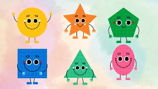 Shapes name song for kids  toddler kindergarten nursery rhymes  geometric shapes amp drawing [upl. by Enyaw598]