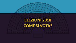 Elezioni 2018 Come si vota [upl. by Ettesoj]