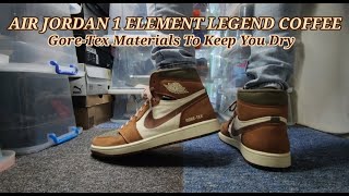 Air Jordan 1 Element Goretex Legend Coffee  Waterproof Materials  Unboxing and on Feet 🐾🔥🇦🇪 [upl. by Ocinom]