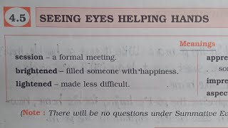 7th STD English Workbook Chp 45 Seeing Eyes Helping Hands omeducation8606 [upl. by Ydne189]