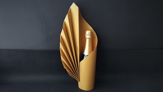 Geschenke einpacken 🎁 Flasche verpacken als Geschenk 🎁 Gift wrapping [upl. by Eenaj]