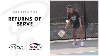 Pickleball Tips Returns of Serve [upl. by Yanffit672]