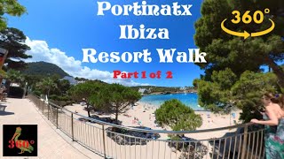 Virtual Resort  360VR Ibiza Resort Walk  Portinatx 2022 12 [upl. by Hnaht]